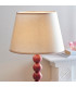 Higgledy Gloss Pink Clay Paint Floor Lamp with Vintage White Fabric Ivy Shade 35cm E27-4