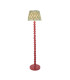Higgledy Gloss Pink Clay Paint Floor Lamp with Cotswold Green Fabric Zigzag Shade 35cm E27-1
