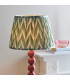 Higgledy Gloss Pink Clay Paint Floor Lamp with Cotswold Green Fabric Zigzag Shade 35cm E27-4
