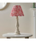 Myrtle Almond White Table Lamp with Coral Pink Fabric Ikat Shade 25cm B22-3