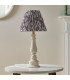 Myrtle Almond White Table Lamp with Pearl Grey Fabric Ikat Shade 25cm B22-3