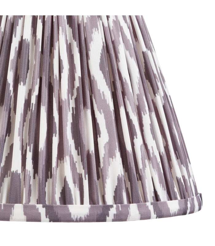 Myrtle Almond White Table Lamp with Pearl Grey Fabric Ikat Shade 25cm B22-8