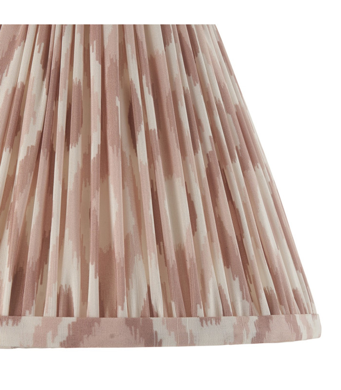 Myrtle Almond White Table Lamp with Neutral Print Fabric Ikat Shade 25cm B22-7