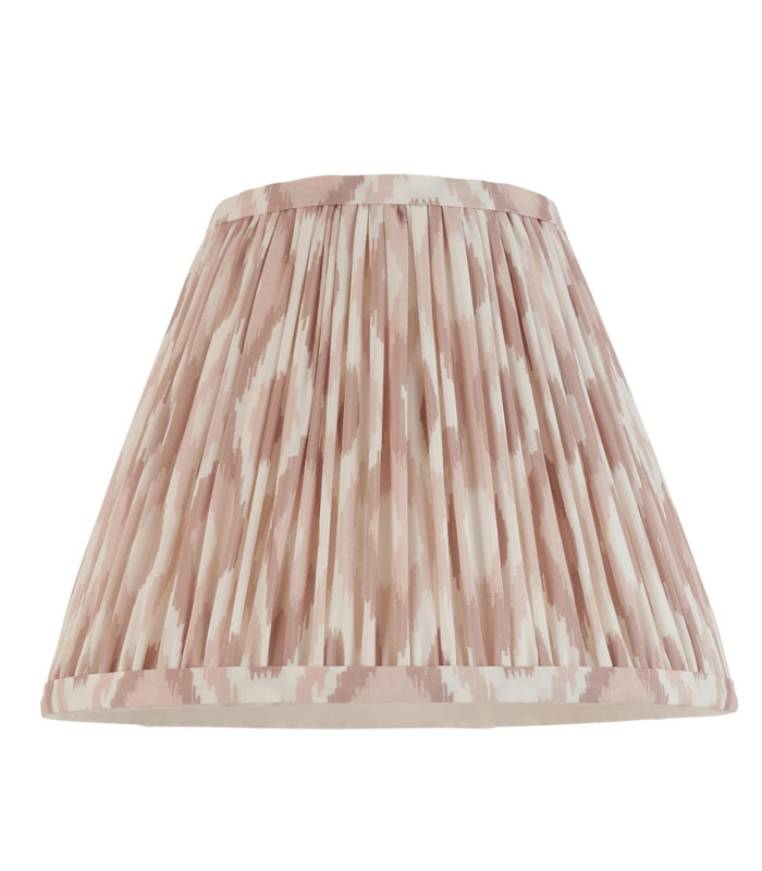 Myrtle Almond White Table Lamp with Neutral Print Fabric Ikat Shade 25cm B22-9