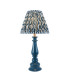 Myrtle Marlin Blue Table Lamp with Marlin Blue Fabric Ripple Shade 25cm B22-1