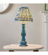 Myrtle Marlin Blue Table Lamp with Marlin Blue Fabric Ripple Shade 25cm B22-2