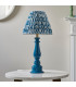Myrtle Marlin Blue Table Lamp with Marlin Blue Fabric Ripple Shade 25cm B22-3