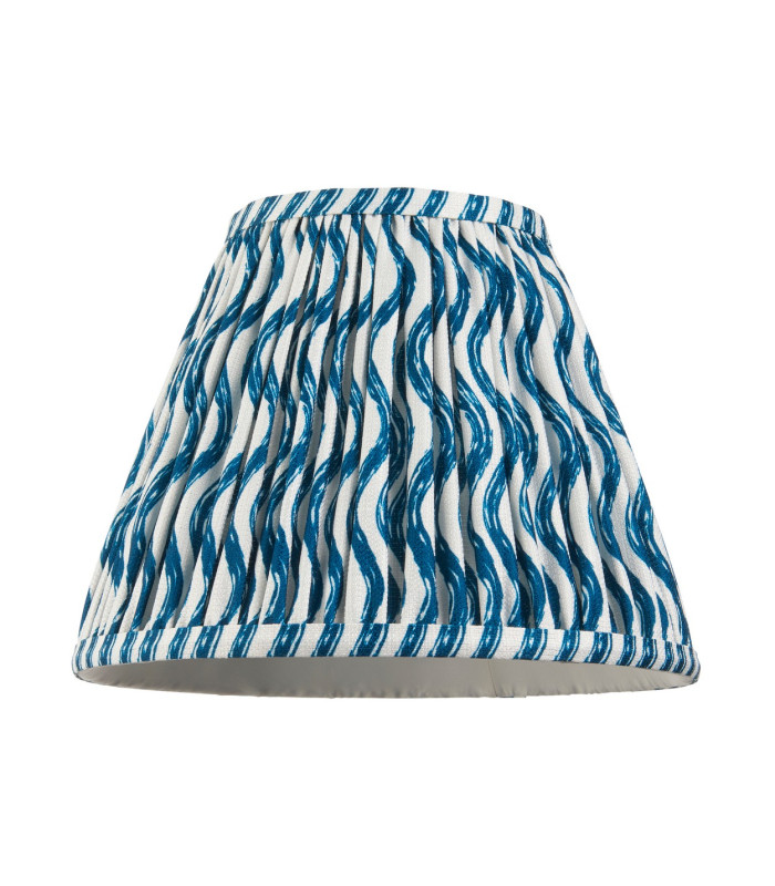 Myrtle Marlin Blue Table Lamp with Marlin Blue Fabric Ripple Shade 25cm B22-9