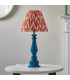 Myrtle Marlin Blue Table Lamp with Apricot Orange Fabric Zigzag Shade 25cm B22-3