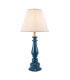 Myrtle Marlin Blue Table Lamp with Vintage White Fabric Ivy Shade 25cm B22-1