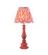 Myrtle Pink Clay Table Lamp with Coral Pink Fabric Ikat Shade 25cm B22-1