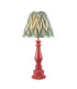 Myrtle Pink Clay Table Lamp with Cotswold Green Fabric Zigzag Shade 25cm B22-1