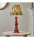 Myrtle Pink Clay Table Lamp with Cotswold Green Fabric Zigzag Shade 25cm B22-2