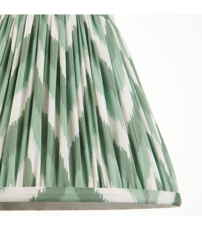 Myrtle Pink Clay Table Lamp with Cotswold Green Fabric Zigzag Shade 25cm B22-8