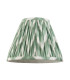 Myrtle Pink Clay Table Lamp with Cotswold Green Fabric Zigzag Shade 25cm B22-9