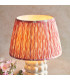 Bobble White Crackle Glaze Table Lamp with Coral Pink Fabric Ikat Shade 35cm B22-4