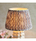 Bobble White Crackle Glaze Table Lamp with Pearl Grey Fabric Ikat Shade 35cm B22-4