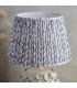 Borello Ivory Crackle Glaze Table Lamp with Pearl Grey Fabric Leaf Shade 35cm B22-4