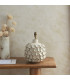 Borello Ivory Crackle Glaze Table Lamp with Marlin Blue Fabric Ikat Shade 35cm B22-5