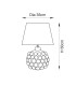 Borello Ivory Crackle Glaze Table Lamp with Marlin Blue Fabric Ikat Shade 35cm B22-10