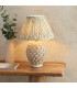 Layered Leaf Ivory Crackle Glaze Table Lamp with Herb Garden Green Fabric Leaf Shade 30cm B22-2
