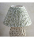 Layered Leaf Ivory Crackle Glaze Table Lamp with Herb Garden Green Fabric Leaf Shade 30cm B22-4