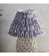Layered Leaf Ivory Crackle Glaze Table Lamp with Pearl Grey Fabric Ikat Shade 30cm B22-4