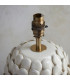 Layered Leaf Ivory Crackle Glaze Table Lamp with Marlin Blue Fabric Ikat Shade 30cm B22-6
