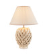 Layered Leaf Ivory Crackle Glaze Table Lamp with Vintage White Fabric Ivy Shade 30cm B22-1