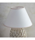Layered Leaf Ivory Crackle Glaze Table Lamp with Vintage White Fabric Ivy Shade 30cm B22-4