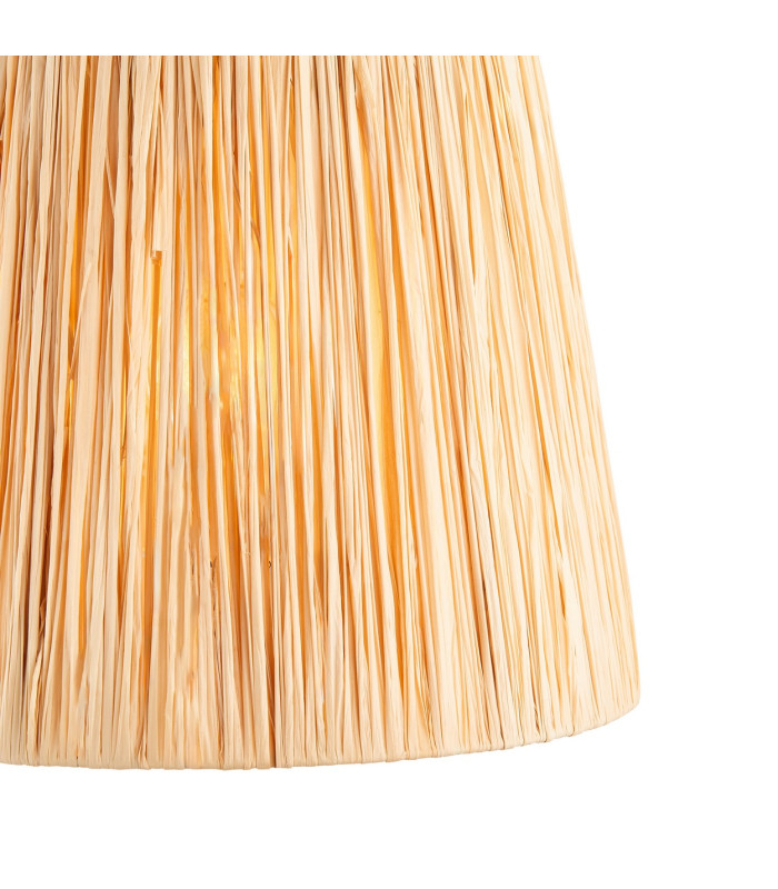 Layered Leaf Ivory Crackle Glaze Table Lamp with Natural Raffia Raffia Shade 30cm B22-8