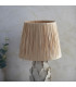 Layered Leaf Ivory Crackle Glaze Table Lamp with Natural Raffia Raffia Shade 32cm B22-4