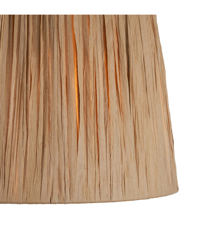 Layered Leaf Ivory Crackle Glaze Table Lamp with Natural Raffia Raffia Shade 32cm B22-8