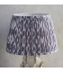 Layered Leaf Ivory Crackle Glaze Table Lamp with Pearl Grey Fabric Ikat Shade 35cm B22-4