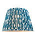 Layered Leaf Ivory Crackle Glaze Table Lamp with Marlin Blue Fabric Ikat Shade 35cm B22-9