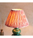 Monroe Gloss Green Glaze Table Lamp with Coral Pink Fabric Ikat Shade 30cm B22-4