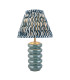 Squash Ocean Spray Glaze Table Lamp with Marlin Blue Fabric Ripple Shade 25cm B22-1