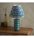 Squash Ocean Spray Glaze Table Lamp with Marlin Blue Fabric Ripple Shade 25cm B22-3