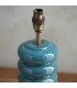 Squash Ocean Spray Glaze Table Lamp with Marlin Blue Fabric Ripple Shade 25cm B22-4