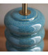 Squash Ocean Spray Glaze Table Lamp with Marlin Blue Fabric Ripple Shade 25cm B22-5