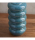Squash Ocean Spray Glaze Table Lamp with Marlin Blue Fabric Ripple Shade 25cm B22-6