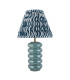 Squash Ocean Spray Glaze Table Lamp with Marlin Blue Fabric Ripple Shade 25cm B22-8