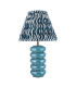 Squash Ocean Spray Glaze Table Lamp with Marlin Blue Fabric Ripple Shade 25cm B22-9