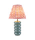 Squash Ocean Spray Glaze Table Lamp with Coral Pink Fabric Ripple Shade 25cm B22-1