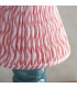 Squash Ocean Spray Glaze Table Lamp with Coral Pink Fabric Ripple Shade 25cm B22-4