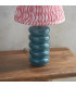 Squash Ocean Spray Glaze Table Lamp with Coral Pink Fabric Ripple Shade 25cm B22-5