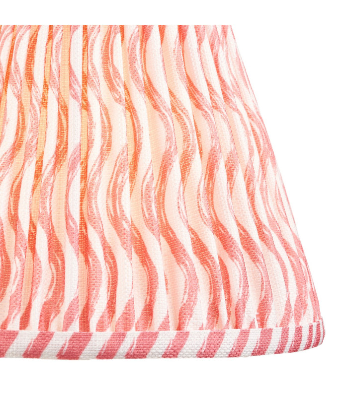 Squash Ocean Spray Glaze Table Lamp with Coral Pink Fabric Ripple Shade 25cm B22-8