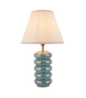 Squash Ocean Spray Glaze Table Lamp with Vintage White Fabric Ivy Shade 25cm B22-1