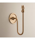 Santiago Brushed Aged Brass Plate Wall Light with Cotswold Green Fabric Zigzag Shade 20cm B22-4