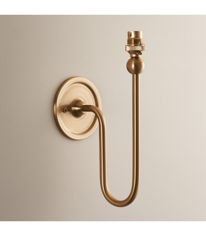 Santiago Brushed Aged Brass Plate Wall Light with Cotswold Green Fabric Zigzag Shade 20cm B22-4